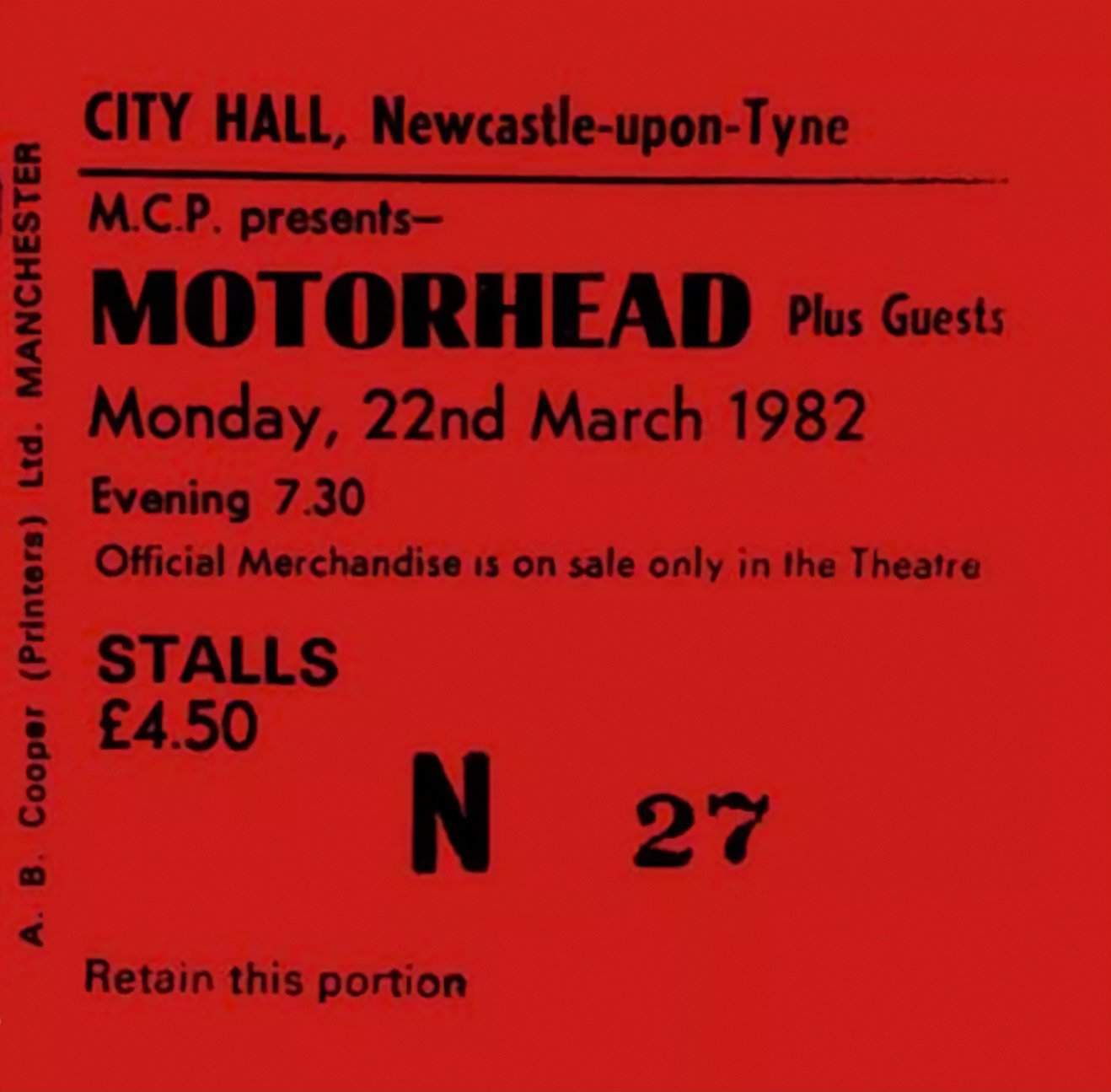 Motörhead 1982年西ドイツツアー￼ポスター